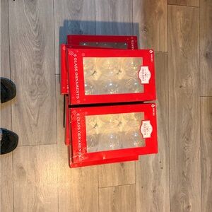 Holiday Time Red Box Glass Ornaments